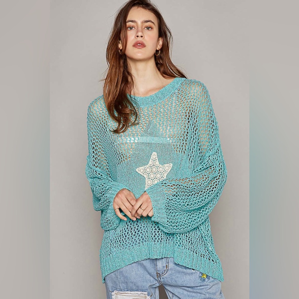 Oversized Crochet Star Sweater - POL - Picture 4 of 5